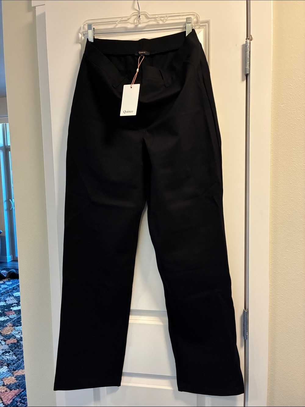 Quince Black High-Rise Wide Leg Trousers